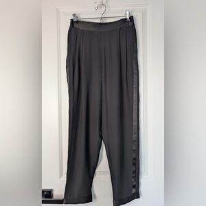 Fleur Du Mal Women’s Pleated Tuxedo Pant Silk Black Size 0